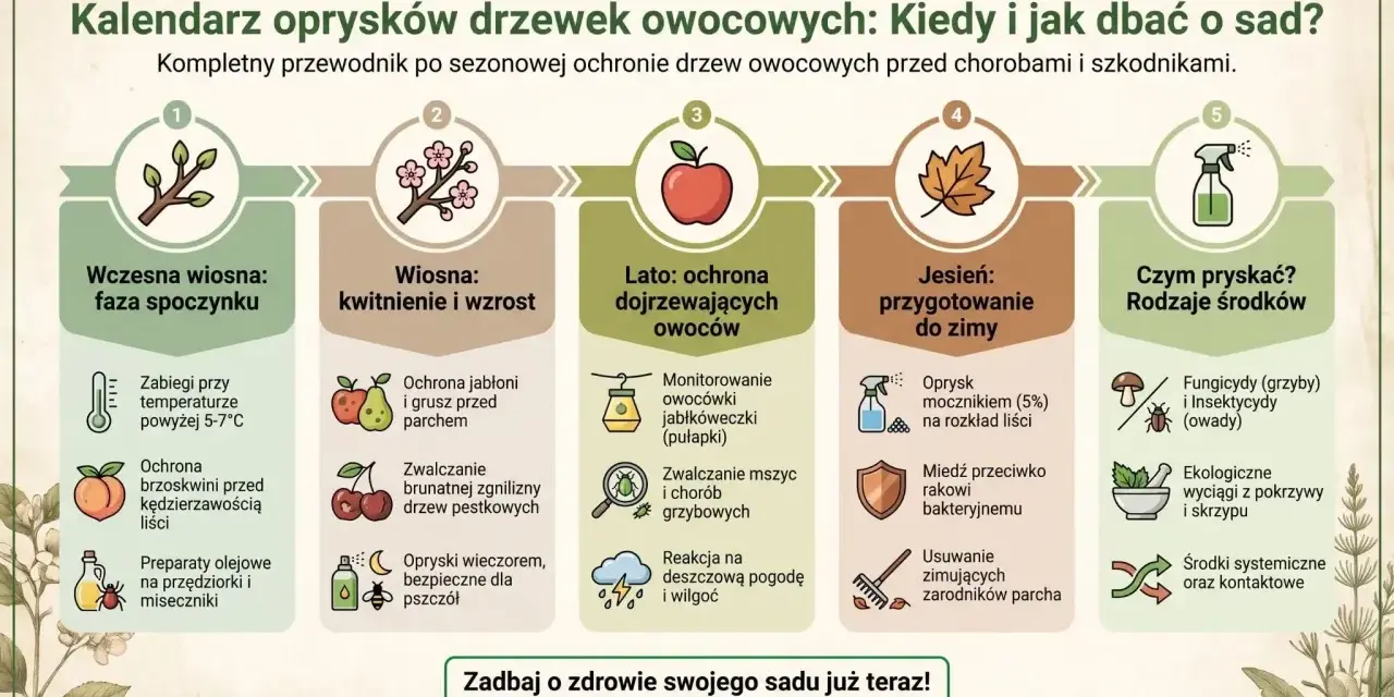 Kalendarz oprysków drzew owocowych: tabela sezonowych zabiegów ochronnych. Od wczesnej wiosny do jesieni, z uwzględnieniem rodzajów środków.