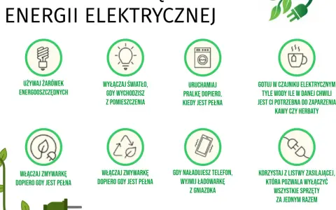 Jak zmniejszyć zużycie prądu? Wskazówki: używaj żarówek energooszczędnych, wyłączaj światło, uruchamiaj pralkę/zmywarkę gdy są pełne, wyjmuj ładowarkę z gniazdka.